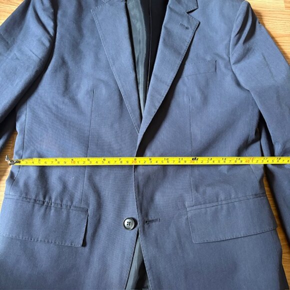 Club Monaco New York Grant Fit Cotton Jacket Blazer Navy Stripe Sz 36S - Picture 12 of 13